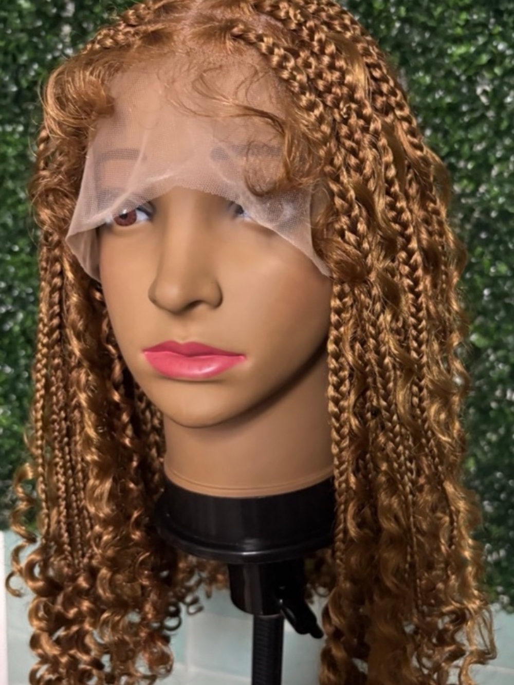 Copper Brown Braided Lace Front Wig - Women Hair